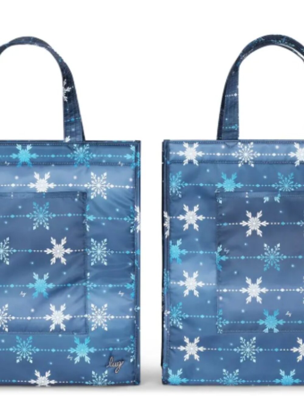 Lug Runner 2pc Tote Bags, Snowflake Navy - Picture 10 of 10